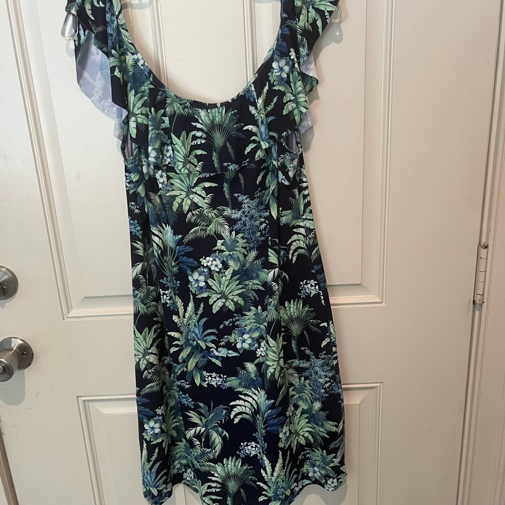 Tommy Bahama Tropical Print Sleeveless Off Shoulder Dress